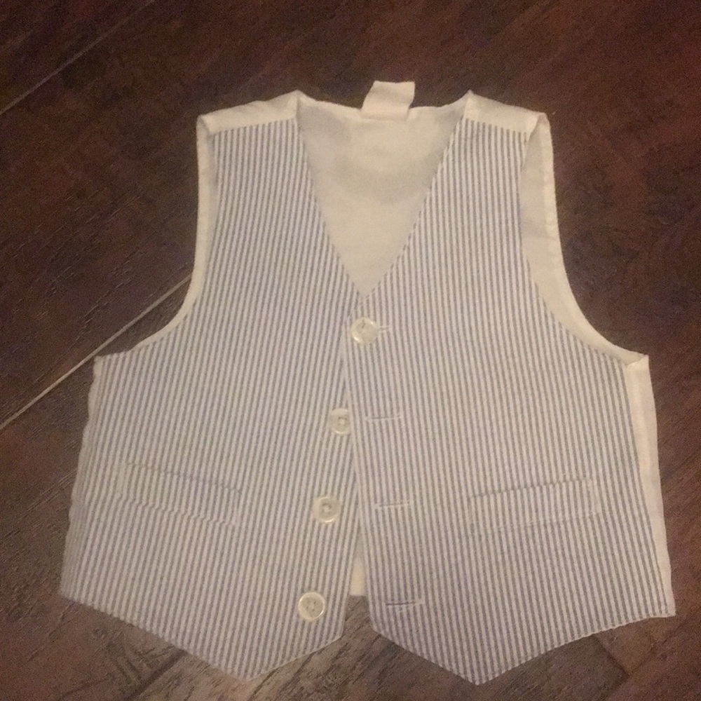 Seersucker Vest and Pants - Picture 2 of 4
